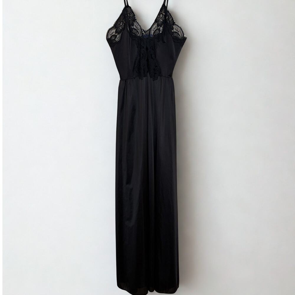 VTG Black Lace Slip Dress Sz Small